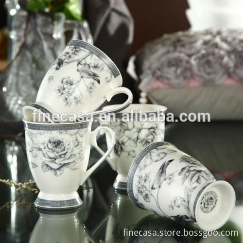 10OZ New Bone China Elegant Fine Porcelain Coffee Mug of Nocturne